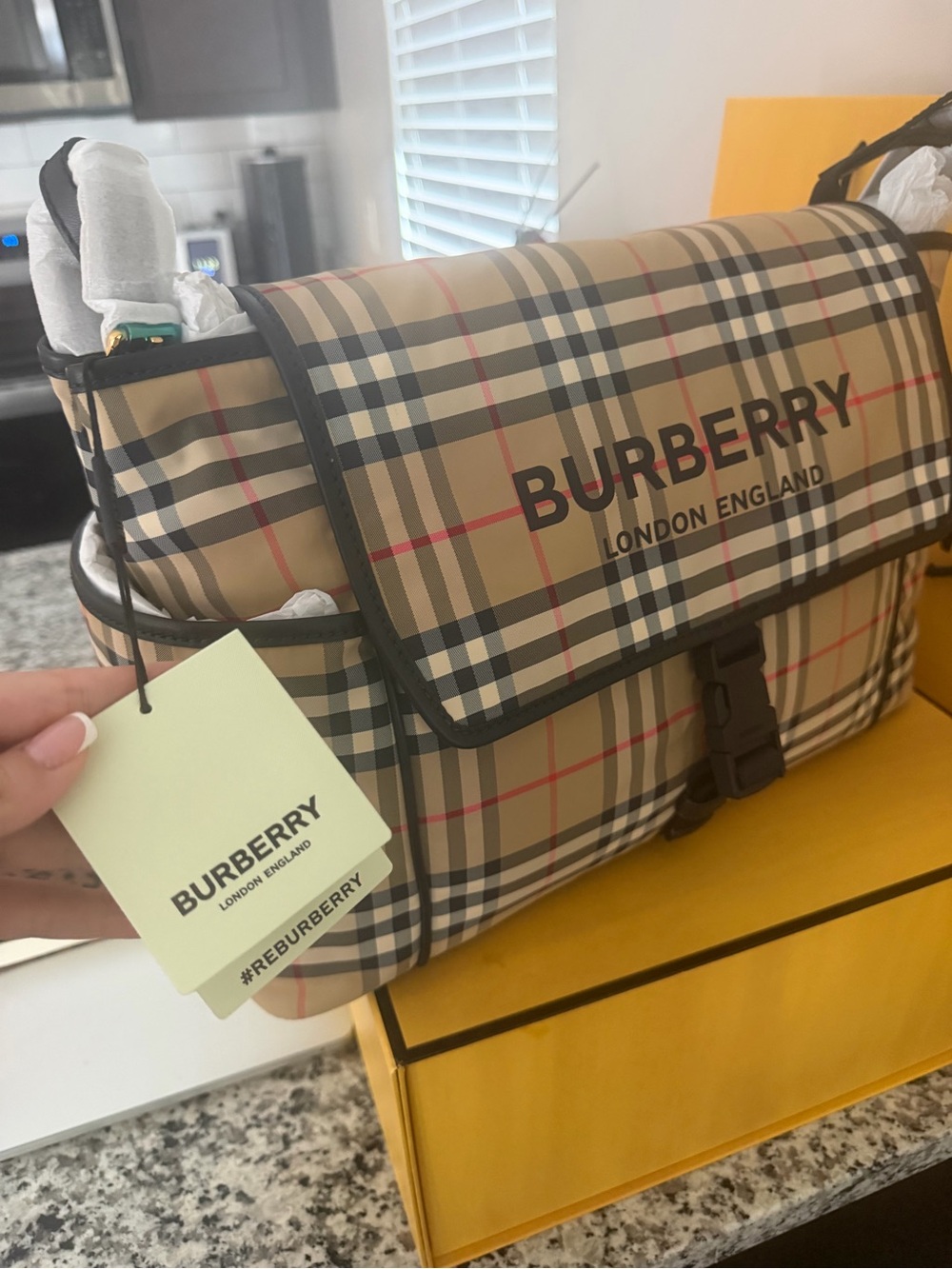 Burberry Beige Vintage Check Messenger Bag